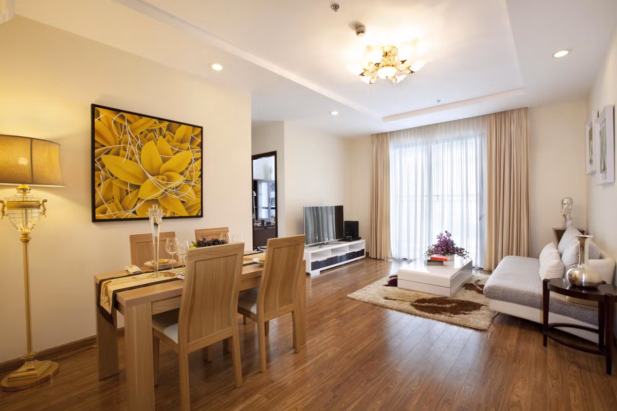 Không gian phòng khách cho căn hộ tại Times City