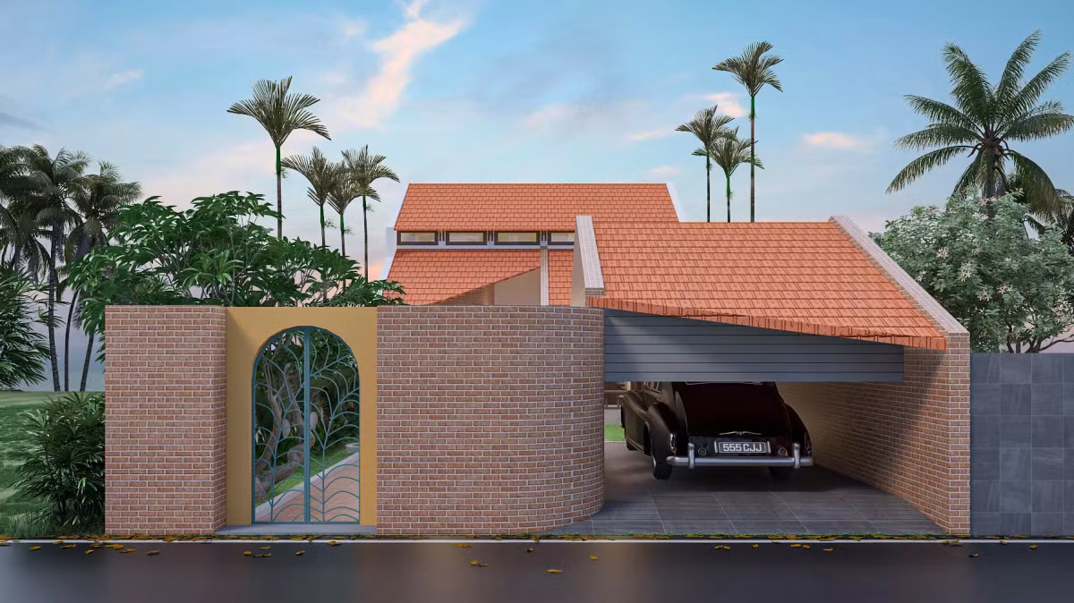 ‘Giấc mơ trưa’ trong ngôi nhà gạch đỏ, mái nhấp nhô giữa nền trời xanh thẳm ảnh 3