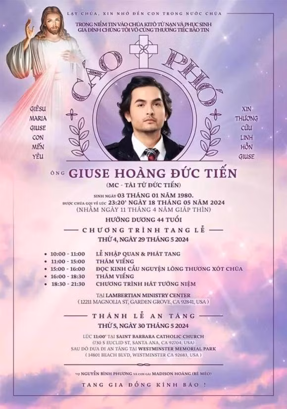 Ly do gia dinh khong du tien lo tang le tai My cho Duc Tien