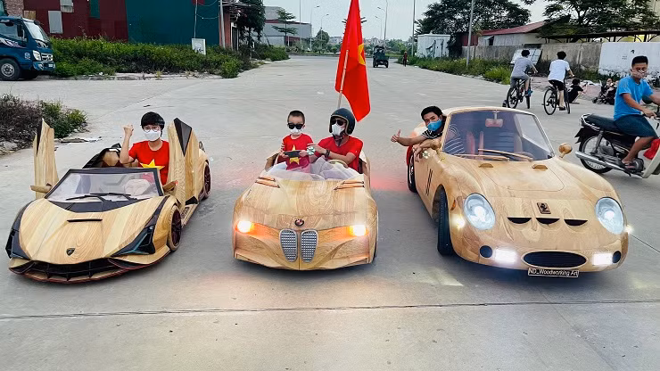9x Bac Ninh chi hang tram trieu che tao hang loat sieu xe bang go
