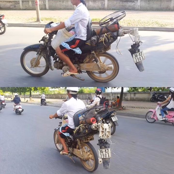 Treo biển số xe thật bá đạo! Ảnh: Trang Ngáo/ FB R.B.