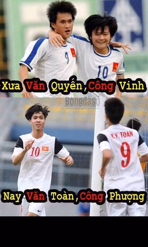 Thế hệ trước, ĐT Việt Nam có bộ đôi tiền đạo sắc lẹm là Công Vinh và Văn Quyến nhưng hiện tại và tương lai ĐT Việt Nam đang có bộ đôi hiểu nhau từng bước chạy là Công Phượng và Văn Toàn. Một sự trùng hợp khá ngẫu nhiên.