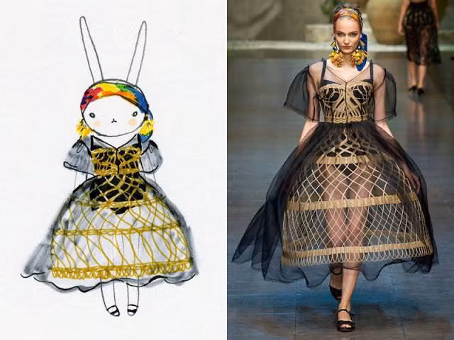 Thiết kế đình đám của Dolce and Gabbana cũng nằm trong tủ đồ của cô nàng.