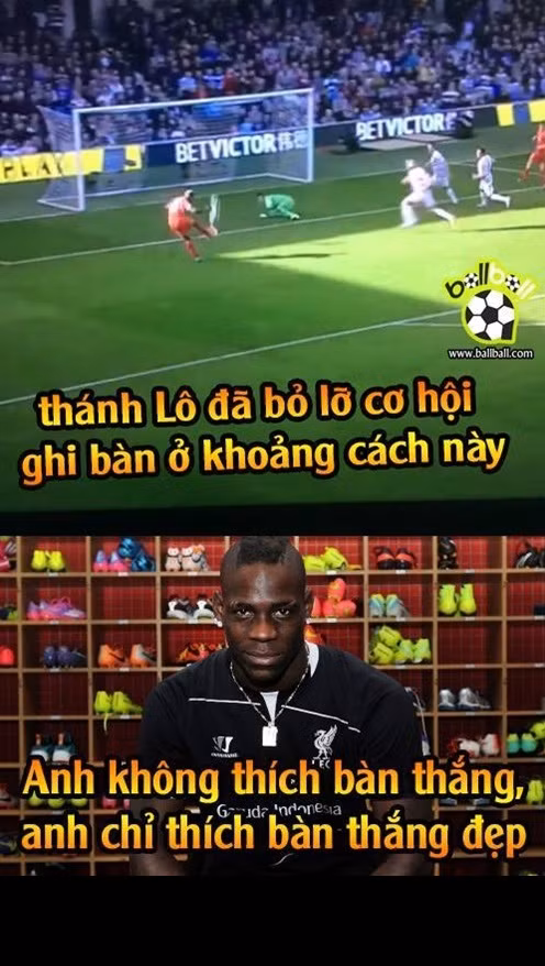 Nhưng trong cuộc phỏng vấn sau trận đấu, Balotelli vẫn hùng hồn tuyên bố: "Những bàn thắng khó tôi có thể làm được nhưng còn bàn thắng dễ như trong trận đấu vừa qua tôi không thể".