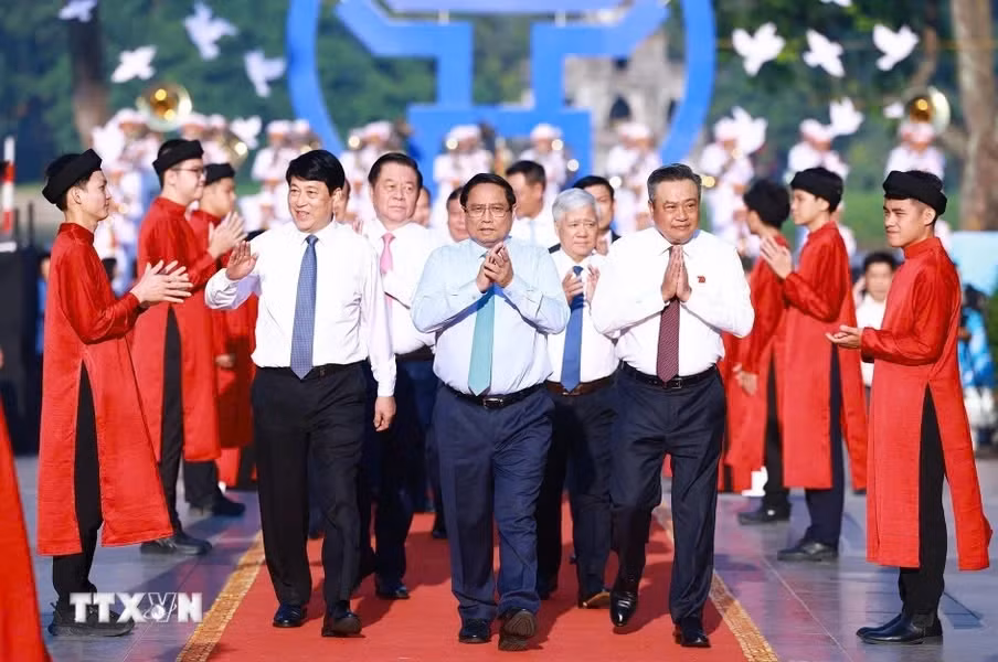 Thu tuong Pham Minh Chinh du Ngay hoi van hoa vi hoa binh tai Ha Noi