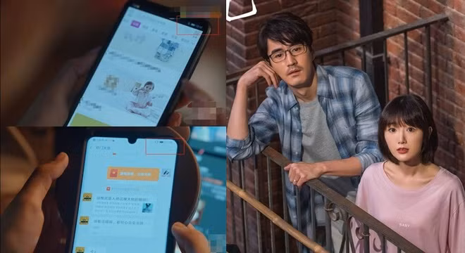 Một sạn khác là khi Chung Hiểu Cần trò chuyện với mẹ, thời gian trên điện thoại của hai người khác nhau, một người hiện lên hơn 21h, một người mới là buổi chiều. Ảnh: Weibo.