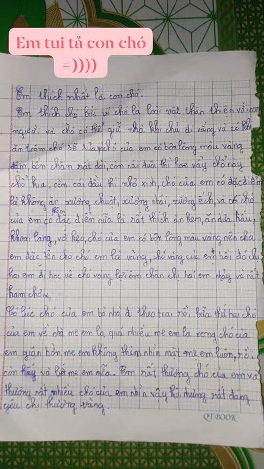 Cười ngất với bài văn tả cún cưng của cô bé tiểu học Cuoi ngat voi bai van ta cun cung cua co be tieu hoc