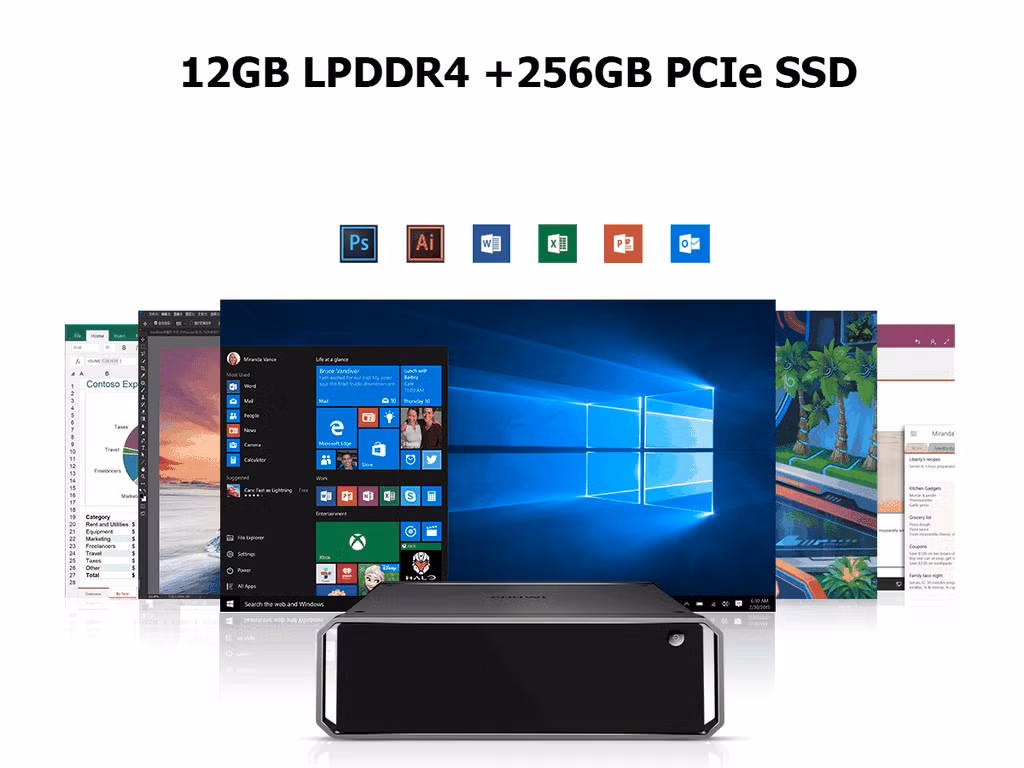 PC bo tui: RAM 12 GB LPDDR4, 2 o cung, chip Intel the he 10