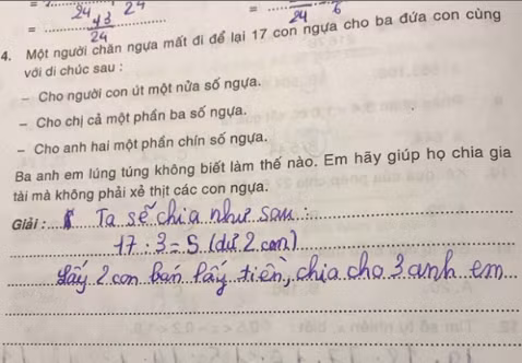 Dap an cho bai toan cua cau nhoc tieu hoc khien co giao cuoi xiu