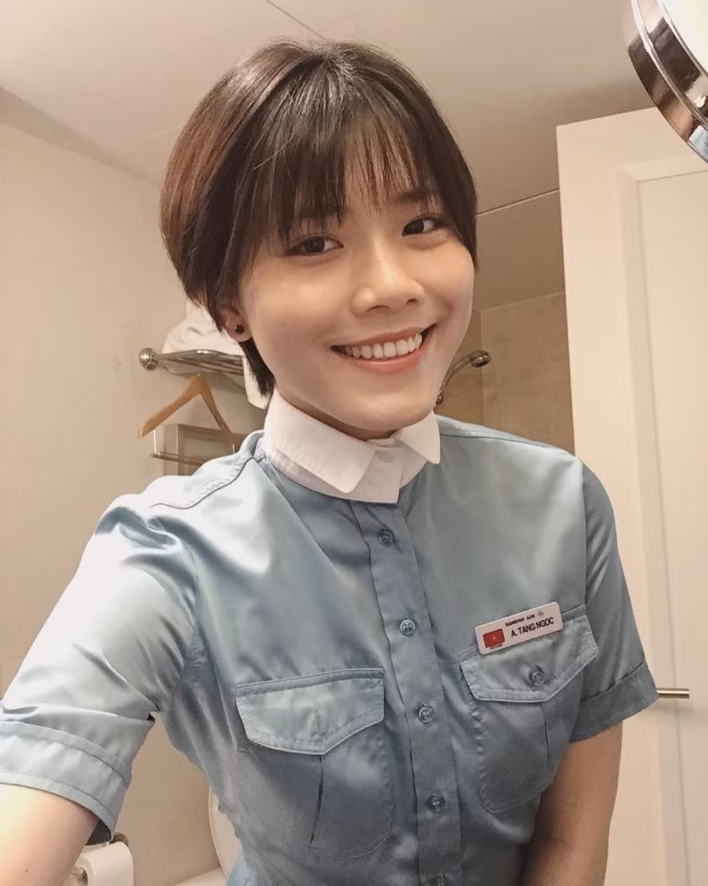 Co gai Viet lam tiep vien tai hang hang khong Han Quoc