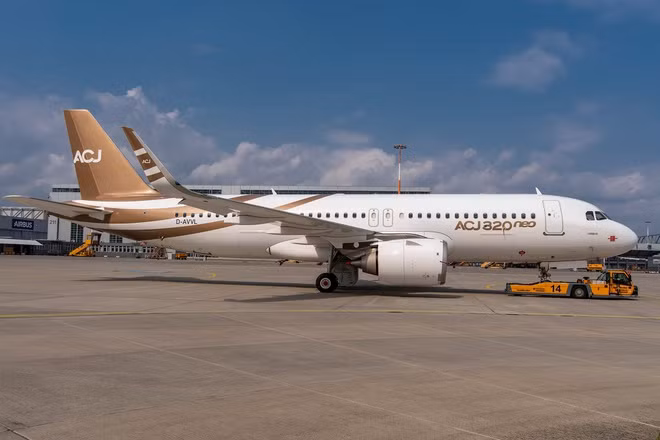 ACJ320neo được Airbus chế tạo để cạnh tranh với máy bay phản lực tư nhân. Thị trường này đang bị chi phối bởi các hãng Gulfstream, Bombardier và Embraer. Ảnh: Acropolis Aviation.
