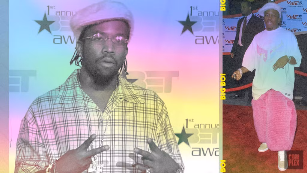  Big Boi: Dù "lép vế" hơn người bạn cùng nhóm - Andre 3000 - về khoản ăn mặc, nam rapper vẫn gây ấn tượng vì anh luôn trông tươi tắn mà không quá lố. "Anh ấy đã tìm thấy lối đi riêng của mình thông qua việc kết hợp những bộ vest quý ông miền Nam với áo sơ mi, quần rộng thùng thình", biên tập viên Complex nhận định. Ảnh: Complex Original, Getty.