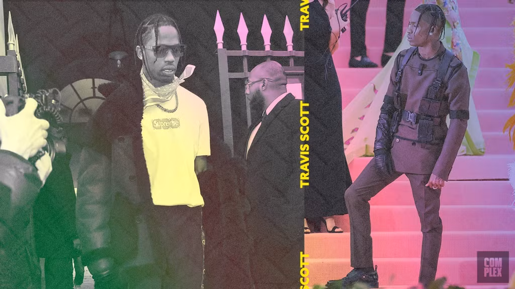  Travis Scott: Mỗi đôi Nike SB Dunks anh mang đều có giá trị tăng vọt. Ngoài ra, anh luôn là người được các hãng nổi tiếng trên thế giới ưu ái. Anh là một trong những người đầu tiên được diện bộ sưu tập Louis Vuitton x Supreme "gây thèm muốn" tại Tuần lễ thời trang Paris 2017. Ảnh: Complex Original, Getty.