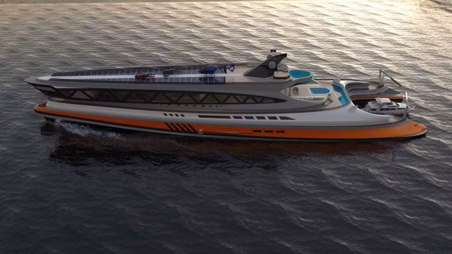 Theo Superyatch Group, nhu cầu siêu du thuyền trên thế giới ngày càng tăng. Ước tính lượng siêu du thuyền trên toàn thế giới đã tăng từ 3.906 chiếc vào năm 2009 lên 5.646 chiếc vào năm 2019. Thị trường siêu du thuyền cũng được dự đoán sẽ đạt giá trị 10,2 tỷ USD vào năm 2025. Ảnh: Lazzarini Design Studio.
