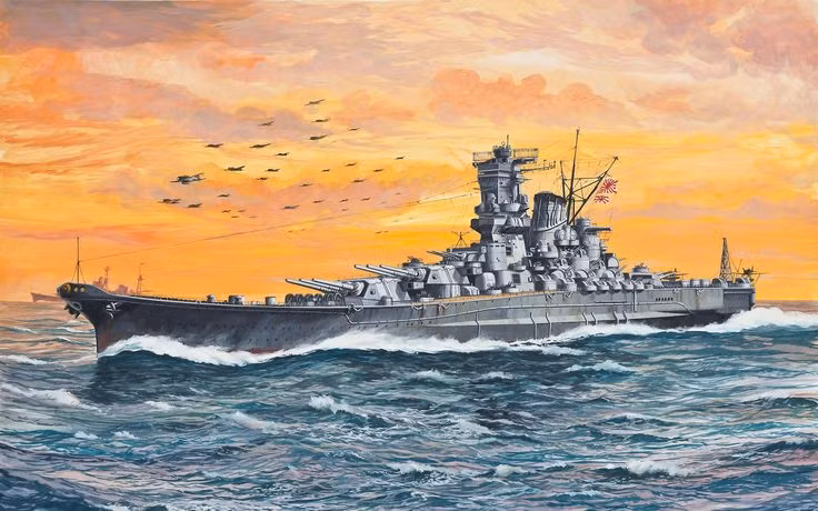  3. Yamato ra khơi với lượng nhiên liệu chỉ đủ đi một chiều. Do nguồn cung nhiên liệu khan hiếm, Hải quân Nhật Bản chỉ cung cấp đủ dầu cho Yamato để tiến đến Okinawa và tham gia trận chiến, không có kế hoạch trở về. Điều này cho thấy rõ ràng tính chất tuyệt vọng của nhiệm vụ. Ảnh: Pinterest.