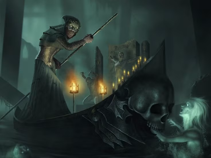  7. Styx từng giúp các vị thần đánh bại Titan. Trong cuộc chiến giữa các vị thần Olympian và Titan, nữ thần Styx đã mang các con của mình đứng về phía Zeus. Để đền đáp lòng trung thành này, Zeus đã ban cho dòng sông Styx quyền năng tối cao trong các lời thề của thần linh. Ảnh: Pinterest.