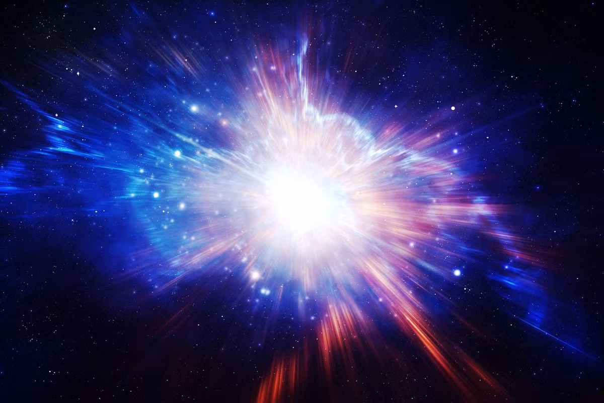  10. Vũ trụ sơ khai có thể đã từng là "súp quark-gluon". Ngay sau Vụ Nổ Lớn (Big Bang), vũ trụ có thể đã ở trạng thái plasma quark-gluon, nơi quark tồn tại tự do trước khi kết hợp thành proton và neutron. Hiện nay, các nhà khoa học đang cố gắng tái tạo trạng thái này trong các máy gia tốc hạt. Ảnh: Pinterest.