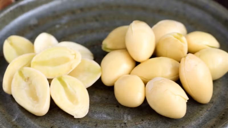  Nhân hạt bạch quả giàu chất dinh dưỡng, thơm ngon, là nguyên liệu tốt cho các loại thuốc bổ cao cấp và các món ăn cao cấp còn có giá trị chữa bệnh nhất định như giảm đờm, giảm ho, bổ dưỡng... 