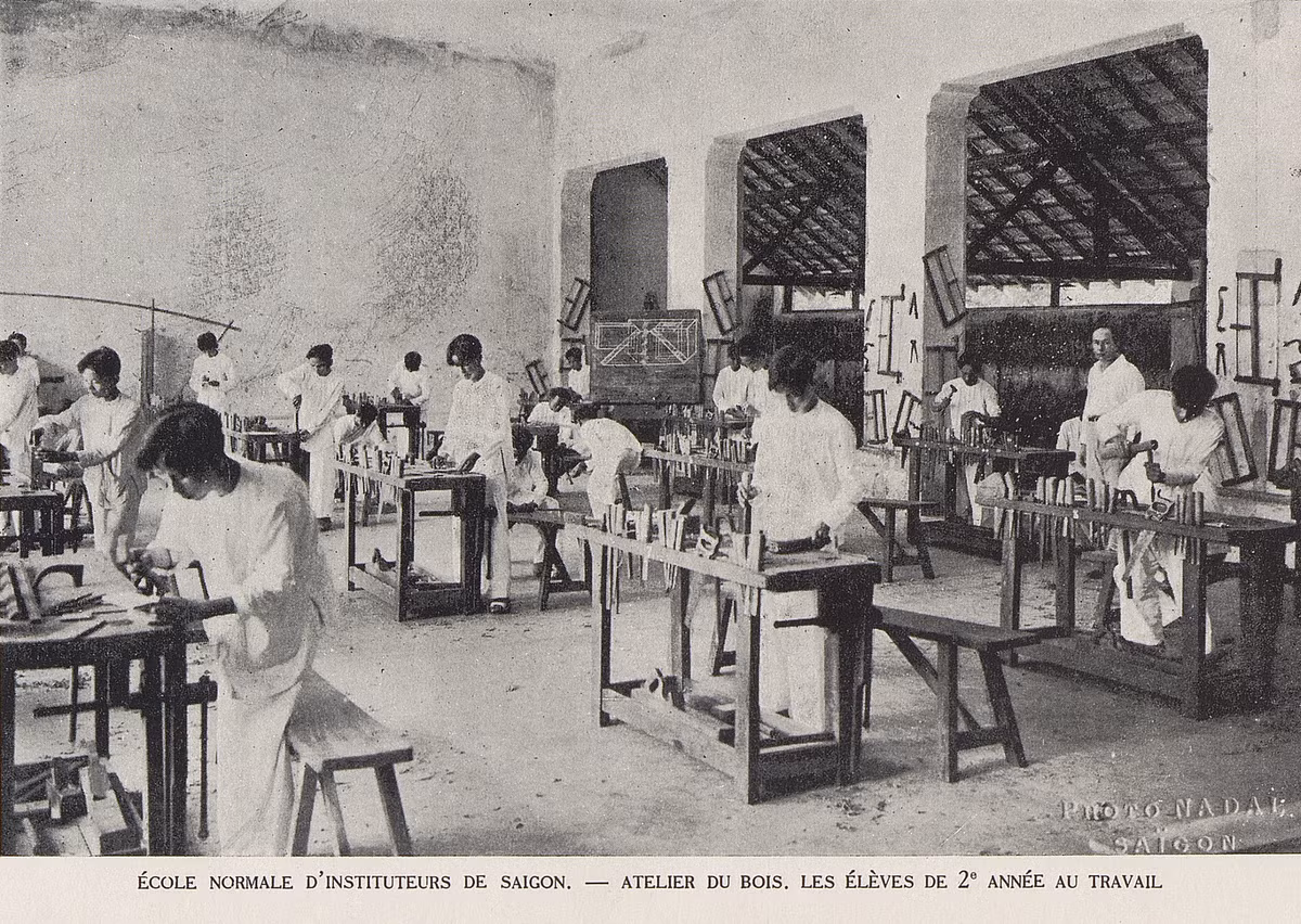 Xưởng thực hành nghề mộc của trường Sư phạm Sài Gòn.