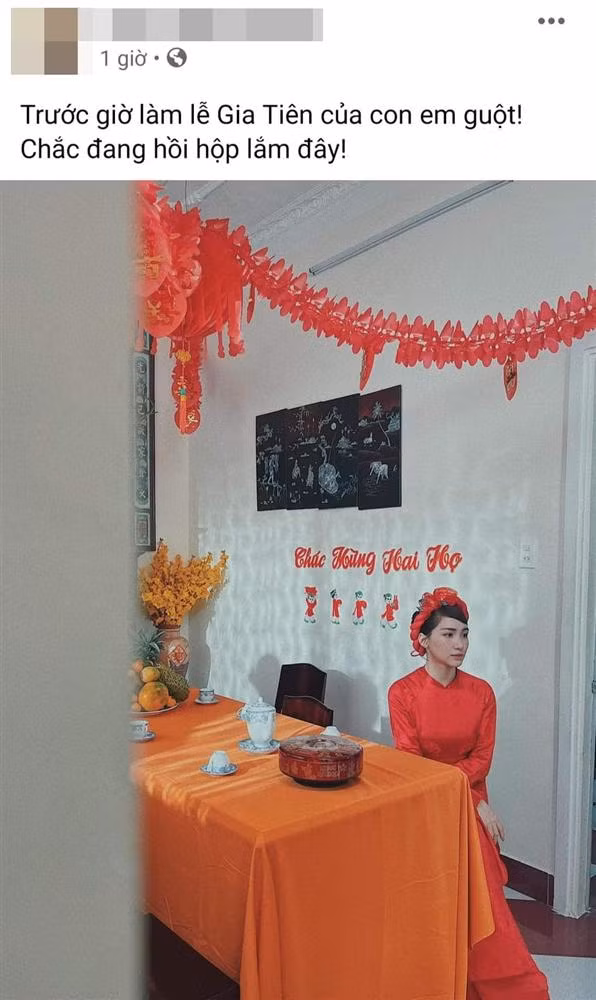 Su that anh Hoa Minzy mac ao dai chuan bi lam le gia tien