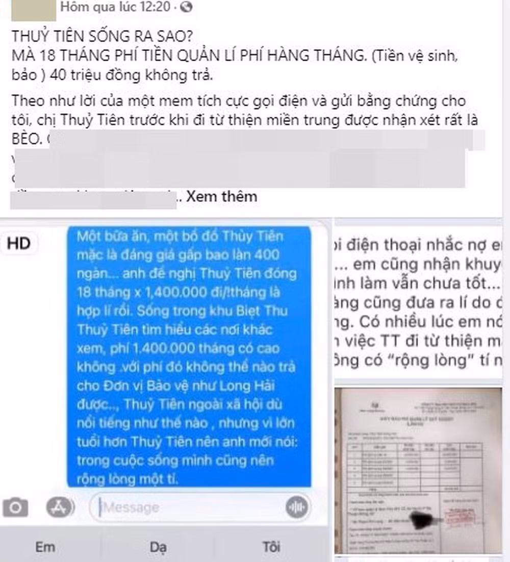 Thủy Tiên bị tố nợ tiền bảo vệ 18 tháng chưa trả - Hình 2 Thuy Tien bi to no tien bao ve 18 thang chua tra-Hinh-2