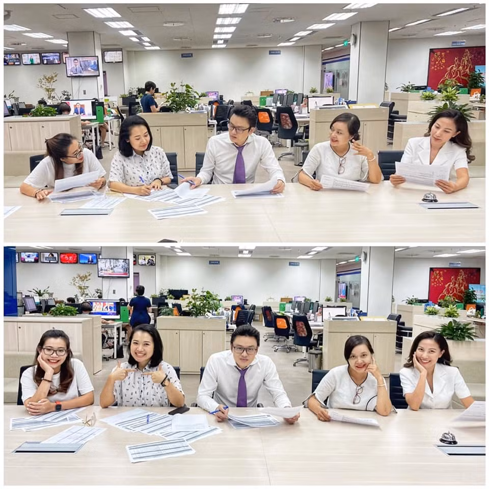 BTV Hữu Bằng và đồng nghiệp tại VTV. 