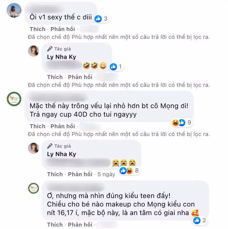 Chính bạn bè của nữ diễn viên cũng nhận ra điều này và Lý Nhã Kỳ chỉ còn biết thả icon "khóc ròng".