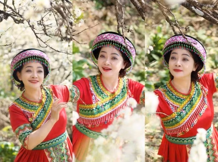 Nghệ sĩ Trà My với trang phục dân tộc.