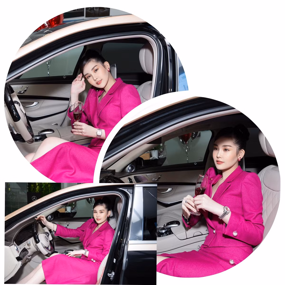 Lê Âu Ngân Anh khoe ô tô mới sắm.