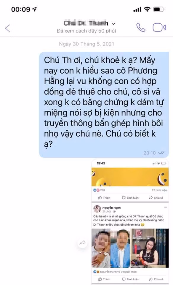 Vy Oanh cong khai loat tin nhan 