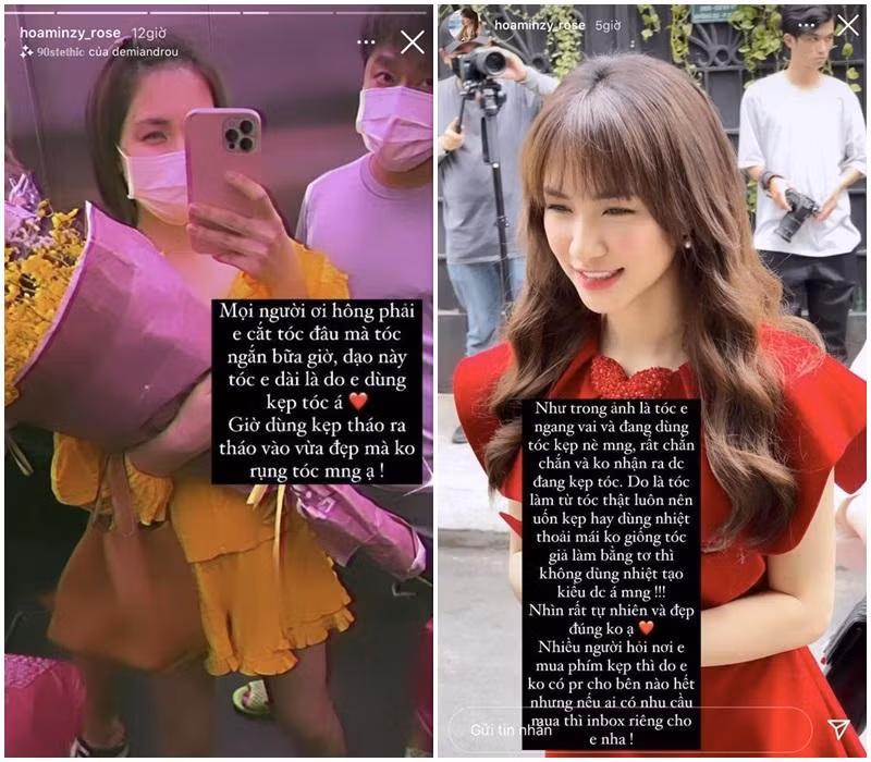 Cô nàng cũng không ngần ngại chia sẻ bí quyết chọn tóc kẹp với người hâm mộ. Theo đó, muốn có mái tóc kẹp trông thật tự nhiên và có thể tạo kiểu được thì nên chọn tóc làm từ tóc thật, thay vì làm bằng tơ.