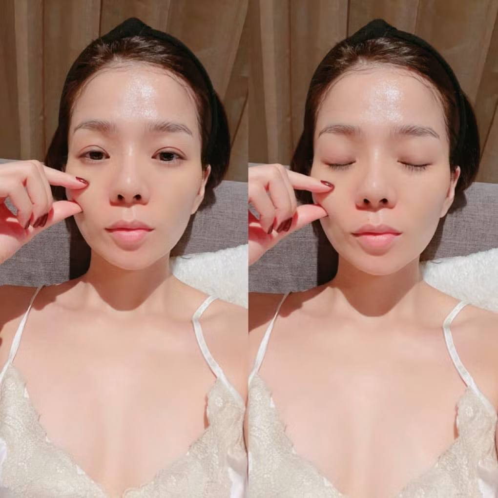 Sao Việt Lệ Quyên khoe làn da không tỳ vết khi để mặt mộc.
