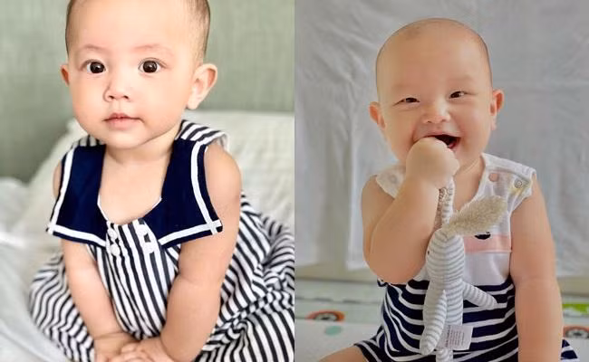Hiện tại, cặp song sinh nhà Hà Hồ - Kim Lý đã tròn 7 tháng tuổi. Theo bật mí từ nữ ca sĩ, sự phát triển thể chất của Leon bỏ xa Lisa dù là em.