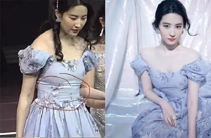 Trước đó, Lưu Diệc Phi nhiều lần để lộ thân hình phát tướng khác hẳn những bức ảnh đã qua hậu kì.