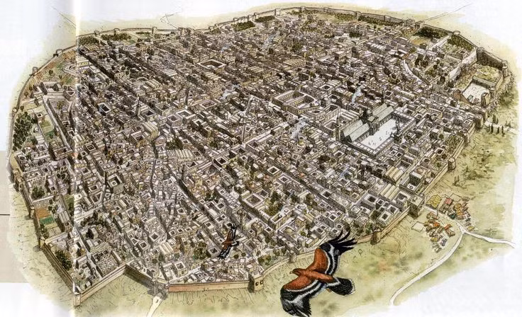  1. Nguồn gốc tên gọi. Thép Damascus lấy tên thủ đô Damascus của Syria, nơi từng là trung tâm thương mại lớn và nơi các loại kiếm làm từ thép này được buôn bán. Ảnh: Pinterest.