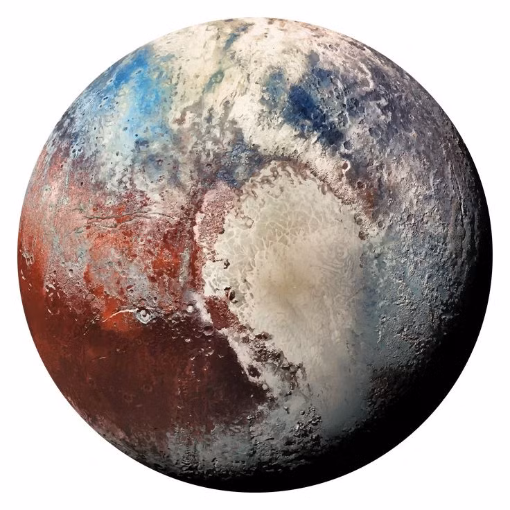  Sao Diêm Vương (Pluto) là hành tinh lùn nổi tiếng nhất. Sao Diêm Vương từng là hành tinh thứ 9 trong Hệ Mặt Trời nhưng bị "hạ cấp" thành hành tinh lùn vào năm 2006. Ảnh: Pinterest.