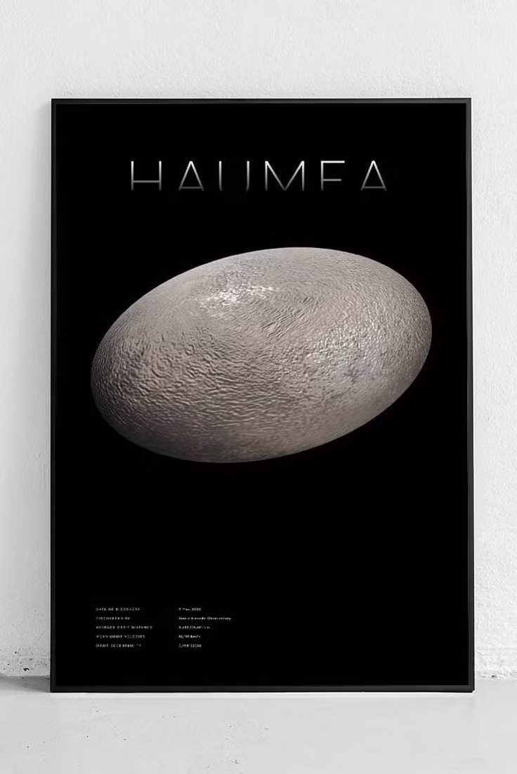  11. Bề mặt sáng lấp lánh. Bề mặt của Haumea phản chiếu ánh sáng rất mạnh, do lớp băng nước đóng băng phủ kín. Ảnh: Pinterest.