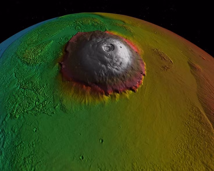  Môi trường khắc nghiệt: Nhiệt độ trung bình trên Olympus Mons rất lạnh, dao động từ -143°C ở cực lạnh đến khoảng 20°C vào ban ngày tại một số vùng thấp. Ảnh: Pinterest.