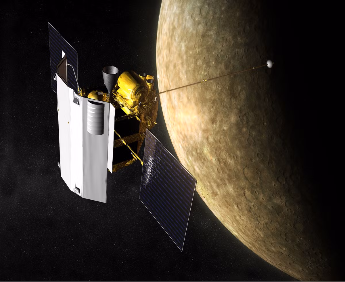  Tàu vũ trụ ghé thăm: Hai tàu vũ trụ đã đến thăm sao Thủy, gồm Mariner 10 (1974–1975) và MESSENGER (2011–2015). Ảnh: Pinterest.
