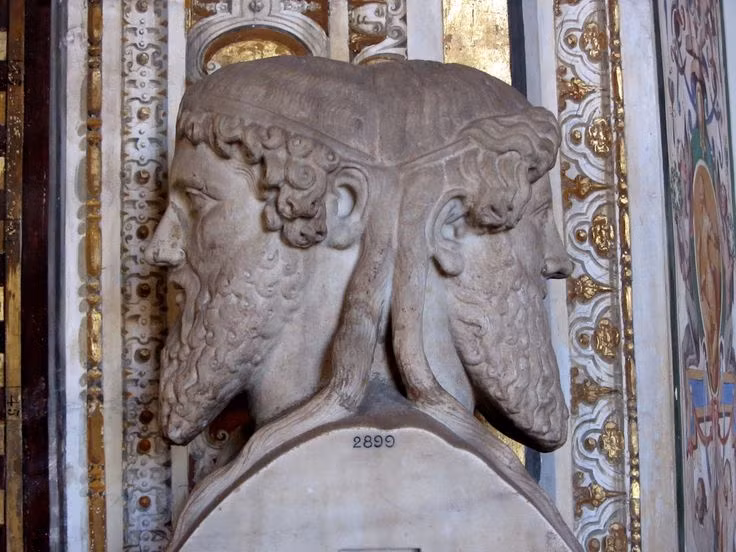  9. Thần Janus và cánh cửa thời gian. Thần Janus mà ngày 1/1 vinh danh được cho là có quyền năng kiểm soát "cửa thời gian", nhìn về quá khứ và tương lai. Ảnh: Pinterest.