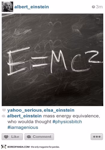 Albert Einstein đăng hình về phương trình nổi tiếng của mình.