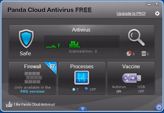 Chỉ cần kết nối Internet, Panda Cloud Antivirus sẽ giúp bạn giữ an toàn cho máy tính. Phần mềm này được hỗ trợ nhiều công cụ làm sạch hệ thống đã bị “nhiễm khuẩn”. Tuy nhiên, thời gian quét dọn của chúng có thể mất tới vài ngày.