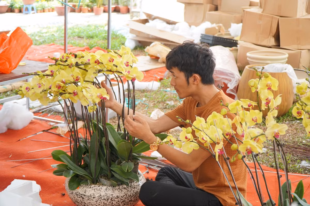 Theo chủ cửa hàng này, thị trường hoa Tết năm nay ảm đạm hơn mọi năm. Anh Khanh kỳ vọng sức mua sẽ tăng nhẹ trong những ngày tới.