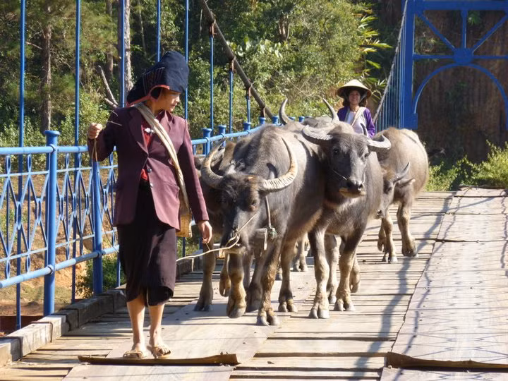 Một khoảnh khắc bình yên ở Mường Phăng, nơi từng đặt sở chỉ huy chiến dịch Điện Biên Phủ năm 1954. Ảnh: Deano Photo World.