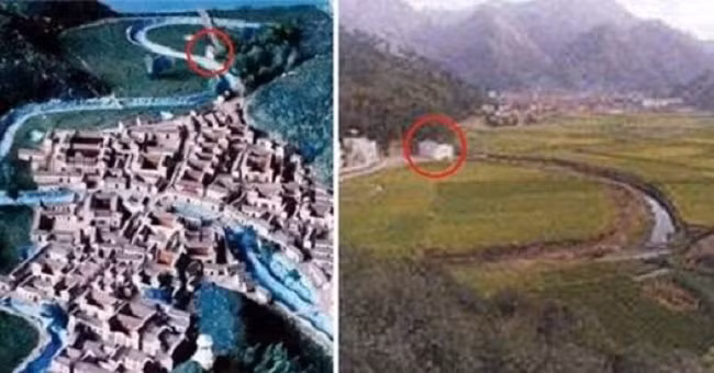Thái cực đồ khổng lồ kết hợp với 11 ngọn núi xung quanh làng tạo thành hình 12 cung hoàng đạo. Đồng thời, 28 khu phức hợp tòa nhà cổ trong làng cũng được sắp xếp, bố trí theo hình bát quái, tương ứng 28 chòm sao trong tinh tượng.