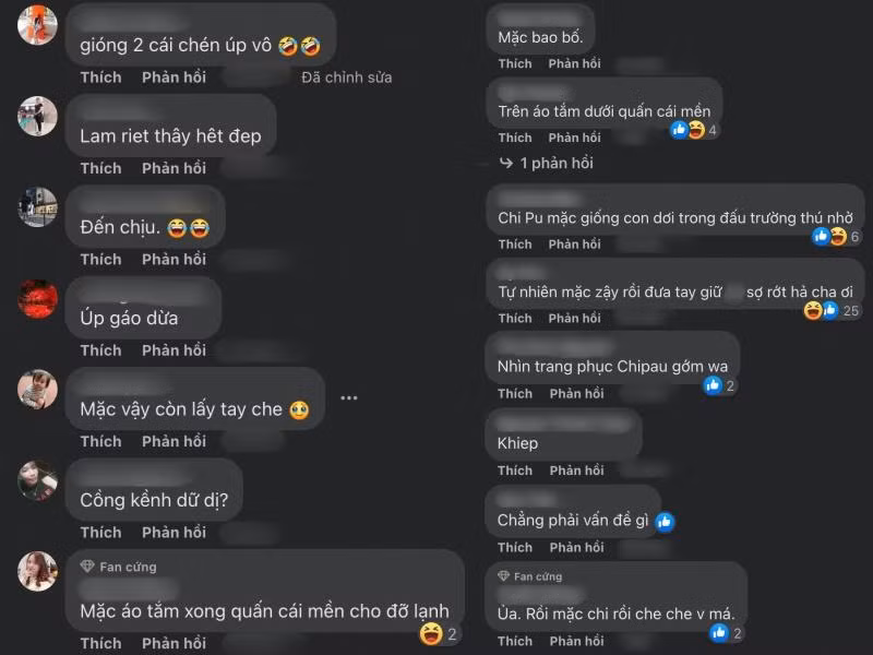 Bên dưới phần bình luận, netizen đồng lòng "chê" bộ trang phục lần này của Chi Pu. Số đông tiếc nuối bởi kiểu tóc, layout make up cổ điển cùng gương mặt diễm lệ không thể cứu nổi pha lên đồ thảm họa này.