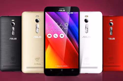  6. Asus Zenfone 2 (giá từ 4,59-7,49 triệu đồng). Dung lượng pin 3.000 mAh, công nghệ sạc nhanh BoostMaster, sạc đầy 60% trong vòng 40 phút.