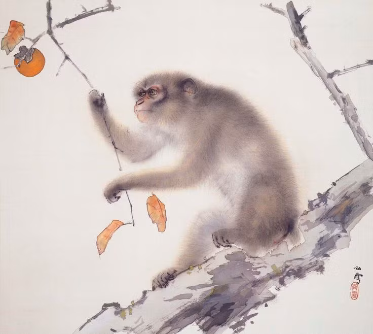 Khỉ trong tranh cổ của họa sĩ Kansetsu Hashimoto.