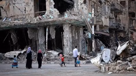 Syria hoang tàn, đổ nát vì nội chiến kéo dài.