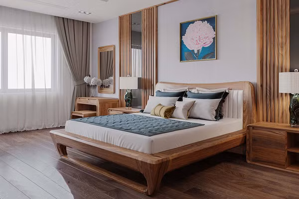 Không gian phòng ngủ vừa đủ tiêu chuẩn sẽ dao động từ 15m2 đến 20m2, sẽ đảm bảo yếu tố tụ khí mà vẫn đủ không gian. Kích thước vừa phải này sẽ giúp cho gia chủ có được sức khỏe tốt, vượng vận, tăng tài.